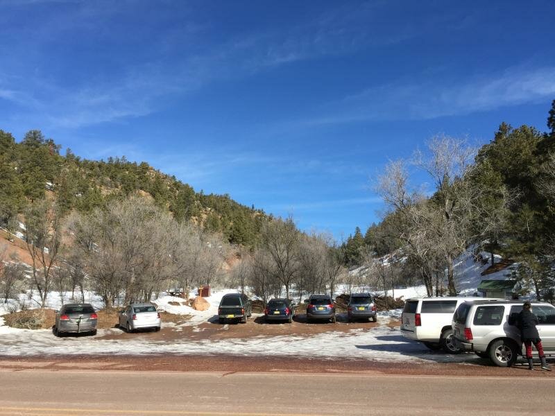 Parking at the Chamisa Trail 183 Trail Head